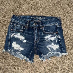 American Eagle distressed midi shorts